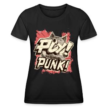 Cartoon Punk Schwein - Frauen Funktions-T-Shirt - Schwarz - Vorne - AI Model Female 172 light (172cm)