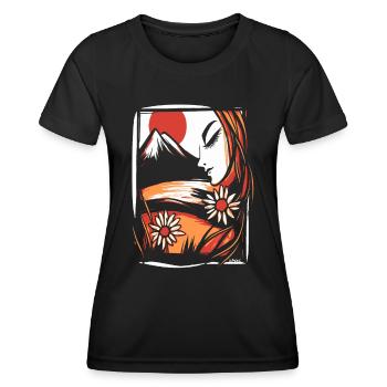 A beautiful woman enjoys the beauty of nature - Women's Functional T-Shirt - black - Front - AI Model Female 172 light (172cm)
