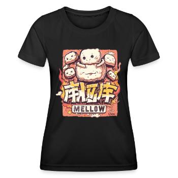Sanfte Marshmallows im Kawaii-Stil - Frauen Funktions-T-Shirt - Schwarz - Vorne - AI Model Female 172 light (172cm)