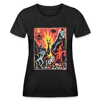 Lustig wie eine Party, Dämonen in der Hölle - Frauen Funktions-T-Shirt - Schwarz - Vorne - AI Model Female 172 light (172cm)