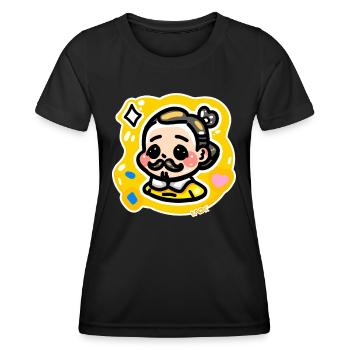 Shakespeare Chibi Kerl - Frauen Funktions-T-Shirt - Schwarz - Vorne - AI Model Female 172 light (172cm)