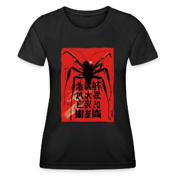 Une araignée d’horreur géante - T-shirt sport Femme - noir - Devant - AI Model Female 172 light (172cm)