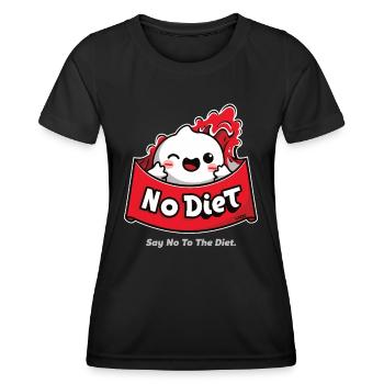 Dites non aux régimes : manger en s’amusant - T-shirt sport Femme - noir - Devant - AI Model Female 172 light (172cm)