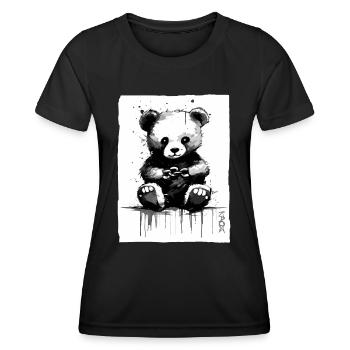 Chain Breaker: Small Cuddly Fabric Bear - Women's Functional T-Shirt - black - Front - AI Model Female 172 light (172cm)