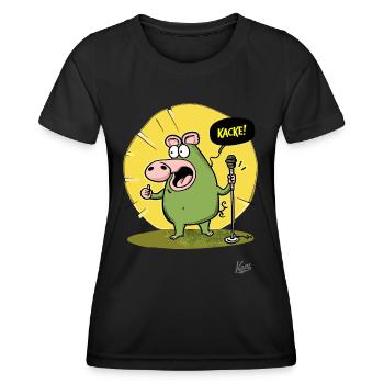Lustiges Schwein: Comedy und Kacke - Frauen Funktions-T-Shirt - Schwarz - Vorne - AI Model Female 172 light (172cm)