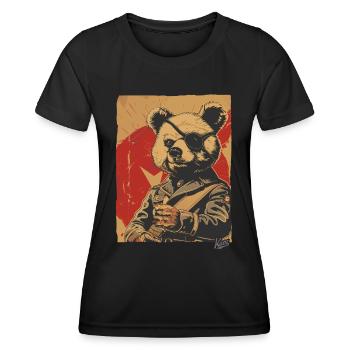 Propaganda Stil: Spielzeug General Plüschbär - Frauen Funktions-T-Shirt - Schwarz - Vorne - AI Model Female 172 light (172cm)