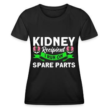 Donneur d’organes Transplantations d’organes Receveurs d’organes - T-shirt sport Femme - noir - Devant - AI Model Female 172 light (172cm)