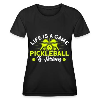 Paddleball Pickleball jouer Pickleball joueurs - T-shirt sport Femme - noir - Devant - AI Model Female 172 light (172cm)