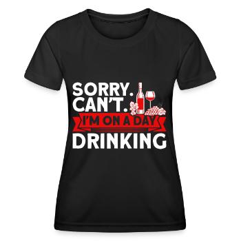 Wine Glasses Drink Day Drink Gift - Women's Functional T-Shirt - black - Front - AI Model Female 172 light (172cm)