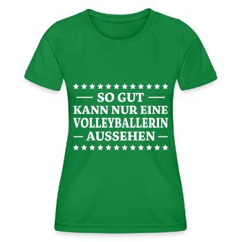 Volleyballerin Spruch Fun Beachvolleyball Geschenk - Frauen Funktions-T-Shirt - Kelly Green - Vorne - AI Model Female 172 dark (172cm)
