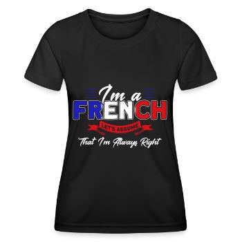 French Flag French Roots Gift - Women's Functional T-Shirt - black - Front - AI Model Female 172 light (172cm)