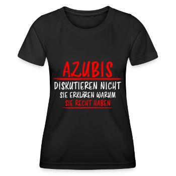 Azubi Witz Spruch Lehrling Auszubildende Geschenk - Frauen Funktions-T-Shirt - Schwarz - Vorne - AI Model Female 172 light (172cm)