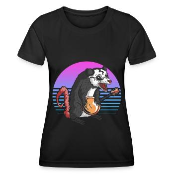 Banjo Opossum Folk Amateur de musique country - T-shirt sport Femme - noir - Devant - AI Model Female 172 light (172cm)