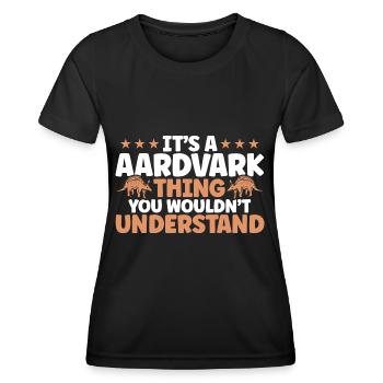Aardvark Aardvark lover Love Aardvark Gesch - Women's Functional T-Shirt - black - Front - AI Model Female 172 light (172cm)