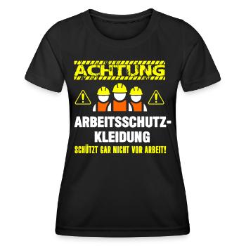 Arbeitsschutzkleidung - Frauen Funktions-T-Shirt - Schwarz - Vorne - AI Model Female 172 light (172cm)