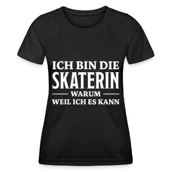 Skaterin Spruch Skating Lustiges Skaterin Geschenk - Frauen Funktions-T-Shirt - Schwarz - Vorne - AI Model Female 172 light (172cm)