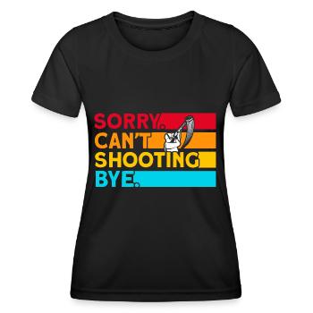 Shooting Clay Pigeon Shooting Clay Pigeon Shooting - Women's Functional T-Shirt - black - Front - AI Model Female 172 light (172cm)