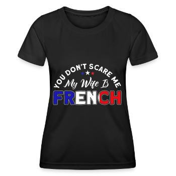 French Flag French Roots Gift - Women's Functional T-Shirt - black - Front - AI Model Female 172 light (172cm)
