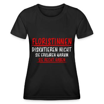 Floristin Beruf Lustige Spruch Floristik Geschenk - Frauen Funktions-T-Shirt - Schwarz - Vorne - AI Model Female 172 light (172cm)