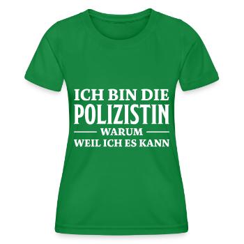 Polizistin Spruch Polizei Witz Polizistin Geschenk - Frauen Funktions-T-Shirt - Kelly Green - Vorne - AI Model Female 172 dark (172cm)