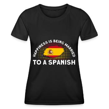 Spanische Flagge Spanische Wurzeln Geschenk - Frauen Funktions-T-Shirt - Schwarz - Vorne - AI Model Female 172 light (172cm)