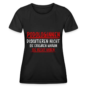 Podologin Lustige Spruch Fuß Nagelstudio Geschenk - Frauen Funktions-T-Shirt - Schwarz - Vorne - AI Model Female 172 light (172cm)