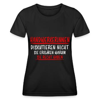 Handwerkerin Lustiger Spruch Heimwerkerin Geschenk - Frauen Funktions-T-Shirt - Schwarz - Vorne - AI Model Female 172 light (172cm)