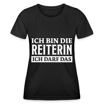 Reiterin Spruch Pferde Reiten Reiterin Geschenk - Frauen Funktions-T-Shirt - Schwarz - Vorne - AI Model Female 172 light (172cm)