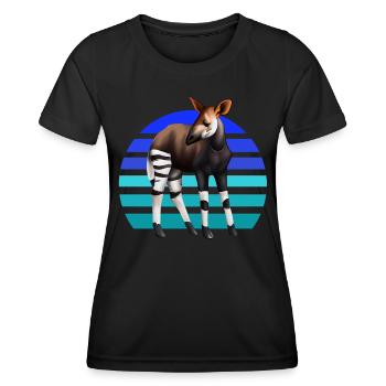 Okapi sucré - T-shirt sport Femme - noir - Devant - AI Model Female 172 light (172cm)