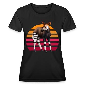 Süßes Okapi - Frauen Funktions-T-Shirt - Schwarz - Vorne - AI Model Female 172 light (172cm)