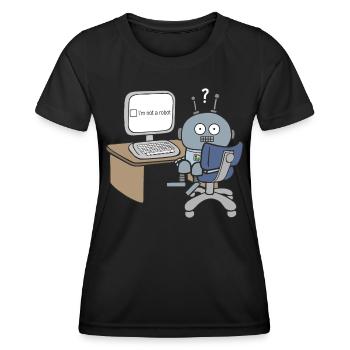 I m not a Robot - Frauen Funktions-T-Shirt - Schwarz - Vorne - AI Model Female 172 light (172cm)