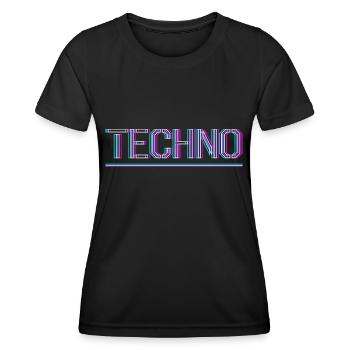 Techno Rave Club Electro Music Raver - Women's Functional T-Shirt - black - Front - AI Model Female 172 light (172cm)