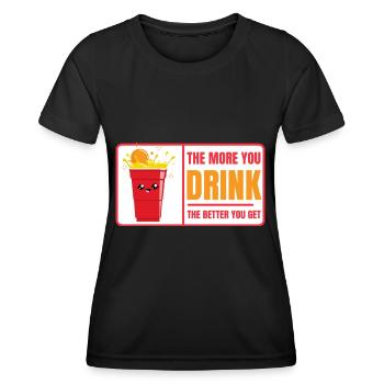 Beer Pong Champion Buvez mieux vous obtenez - T-shirt sport Femme - noir - Devant - AI Model Female 172 light (172cm)