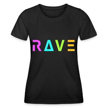 Techno Rave Festival Electro Music Raver - Women's Functional T-Shirt - black - Front - AI Model Female 172 light (172cm)