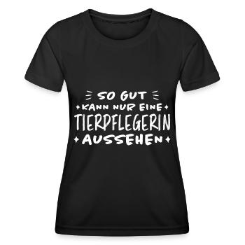 Tierpflegerin Lustig Spruch Tierpflegerin Geschenk - Frauen Funktions-T-Shirt - Schwarz - Vorne - AI Model Female 172 light (172cm)