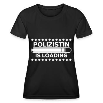 Polizistin Spruch Polizei Witz Polizistin Geschenk - Frauen Funktions-T-Shirt - Schwarz - Vorne - AI Model Female 172 light (172cm)