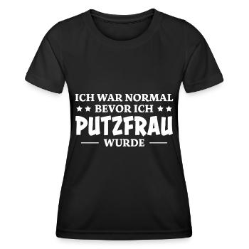 Putzfrau Spruch Reinigungskraft Putzfrau Geschenk - Frauen Funktions-T-Shirt - Schwarz - Vorne - AI Model Female 172 light (172cm)