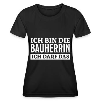Bauherrin Spruch Bauherr Lustig Bauherrin Geschenk - Frauen Funktions-T-Shirt - Schwarz - Vorne - AI Model Female 172 light (172cm)