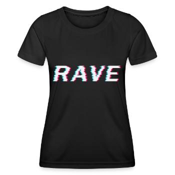 Techno Rave Festival Electro Music Raver - T-shirt sport Femme - noir - Devant - AI Model Female 172 light (172cm)