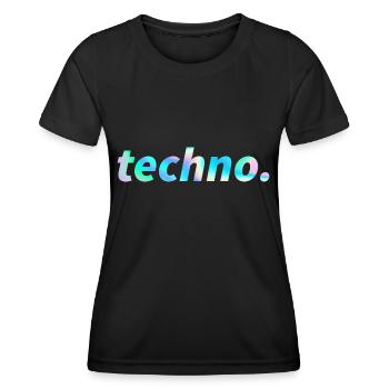 Techno Rave Festival Electro Music Raver - Women's Functional T-Shirt - black - Front - AI Model Female 172 light (172cm)