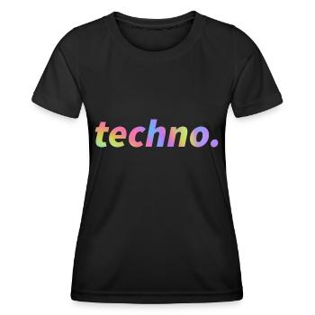 Techno Rave Festival Electro Music Raver - Women's Functional T-Shirt - black - Front - AI Model Female 172 light (172cm)
