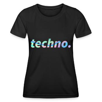 Techno Rave Festival Electro Music Raver - Women's Functional T-Shirt - black - Front - AI Model Female 172 light (172cm)