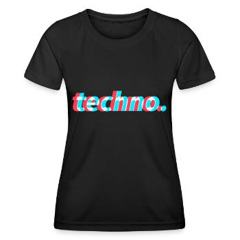 Techno Rave Festival Electro Music Raver - Women's Functional T-Shirt - black - Front - AI Model Female 172 light (172cm)
