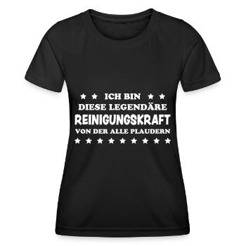 Reinigungskraft Spruch Haushalt Putzfrau Geschenk - Frauen Funktions-T-Shirt - Schwarz - Vorne - AI Model Female 172 light (172cm)