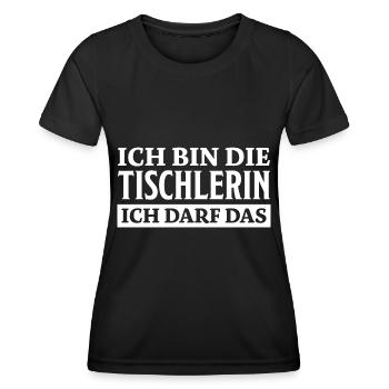 Tischlerin Spruch Schreinerin Tischlerin Geschenk - Frauen Funktions-T-Shirt - Schwarz - Vorne - AI Model Female 172 light (172cm)