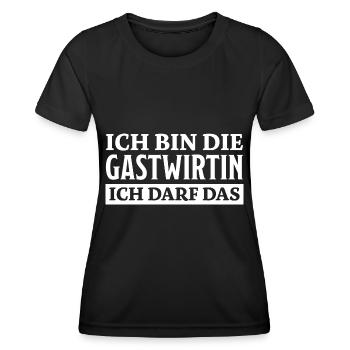 Gastwirtin Spruch Kneipe Wirtin Gastwirt Geschenk - Frauen Funktions-T-Shirt - Schwarz - Vorne - AI Model Female 172 light (172cm)