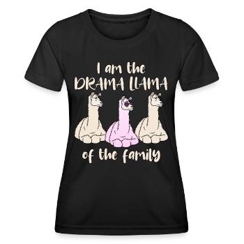 Drame lama rose dire drame lama de la famille - T-shirt sport Femme - noir - Devant - AI Model Female 172 light (172cm)