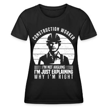 Construction worker - Women's Functional T-Shirt - black - Front - AI Model Female 172 light (172cm)