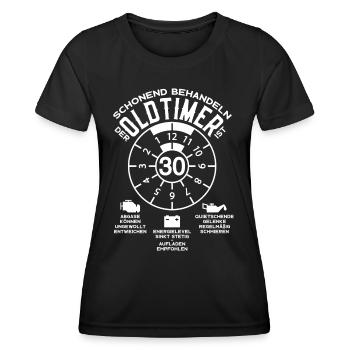 SCHONEND BEHANDELN 30. GEBURTSTAG 1993 OLDTIMER - Frauen Funktions-T-Shirt - Schwarz - Vorne - AI Model Female 172 light (172cm)