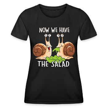 Now we have the Salad - Frauen Funktions-T-Shirt - Schwarz - Vorne - AI Model Female 172 light (172cm)